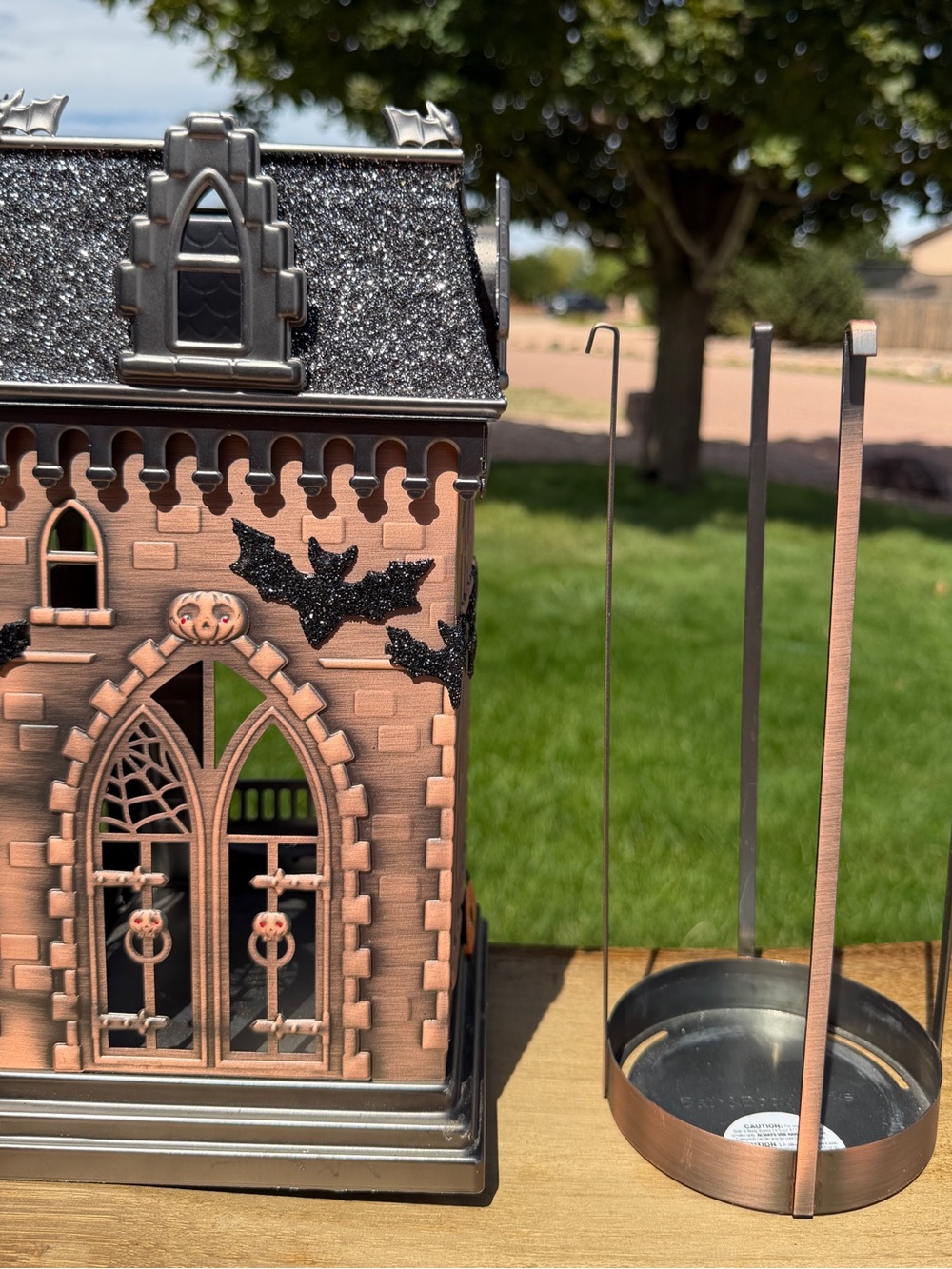 Bath & Body Works 2016 Halloween Haunted House Metal Luminary 3-Wick Candle Hold - Picture 6 of 10